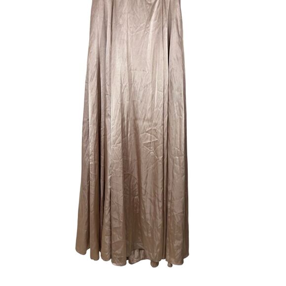 NWOT Galina Signature Champagne Sleeveless Bridesmaid Dress Size 12 Draped Satin - Picture 8 of 14